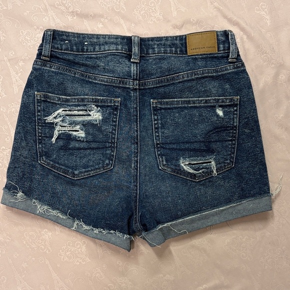 American Eagle Outfitters Ripped Jean Shorts - Dark Blue - Picture 4 of 4